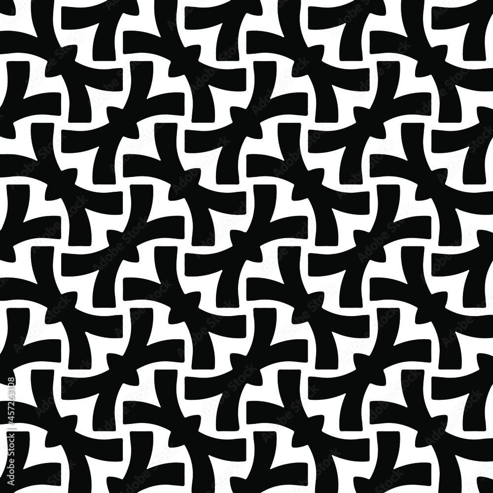 Seamless vector pattern in geometric ornamental style. Black pattern. Seamless vector pattern in geometric ornamental style. Black pattern.