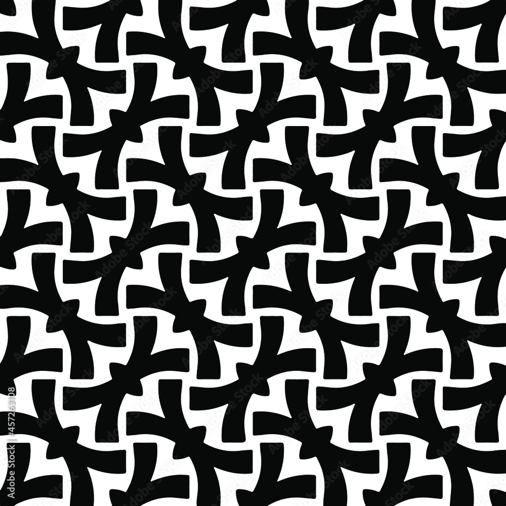 Seamless vector pattern in geometric ornamental style. Black pattern.