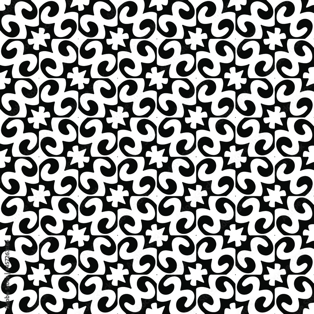 Seamless vector pattern in geometric ornamental style. Black pattern. Seamless vector pattern in geometric ornamental style. Black pattern.