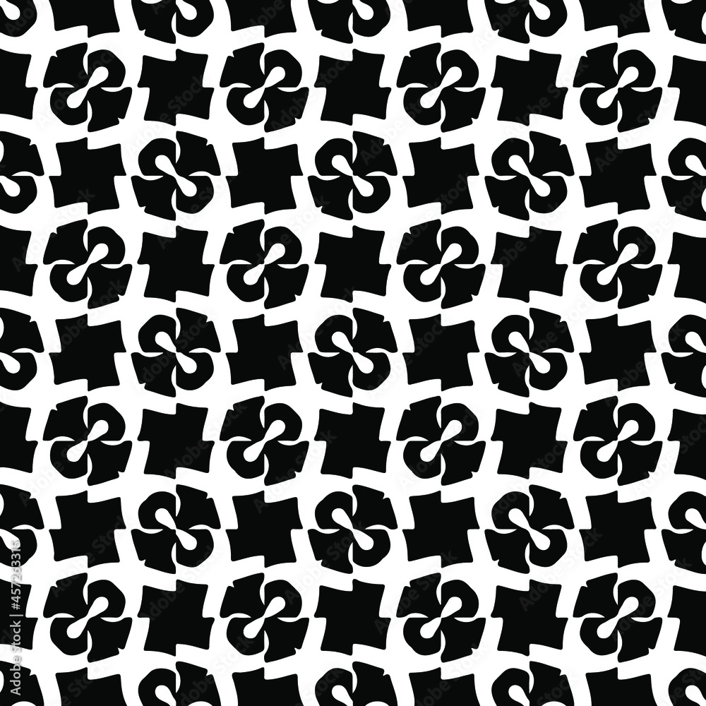 : Seamless vector pattern in geometric ornamental style. Black pattern. : Seamless vector pattern in geometric ornamental style. Black pattern.