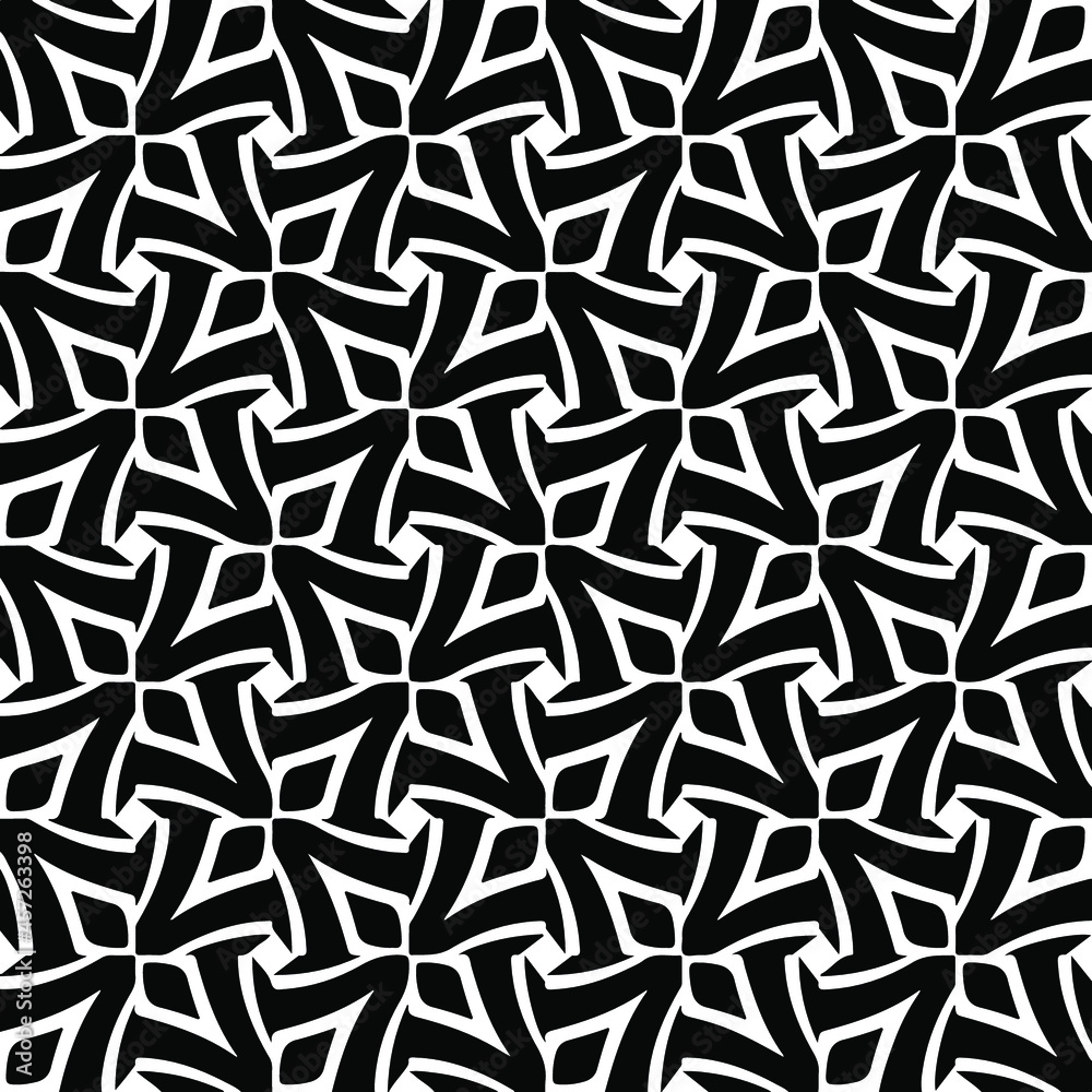 : Seamless vector pattern in geometric ornamental style. Black pattern. : Seamless vector pattern in geometric ornamental style. Black pattern.