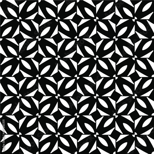 : Seamless vector pattern in geometric ornamental style. Black pattern.