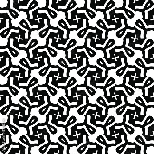   Seamless vector pattern in geometric ornamental style. Black pattern.