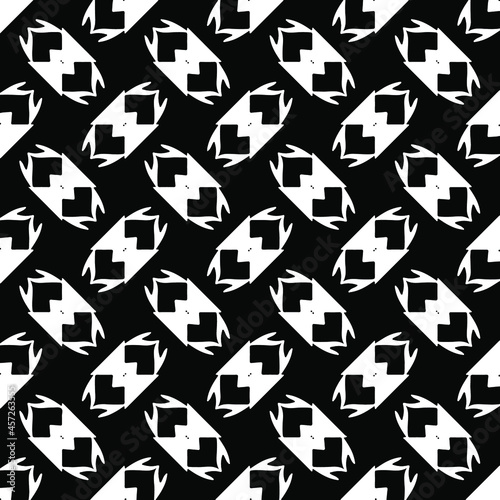 Fototapeta Naklejka Na Ścianę i Meble -  Seamless vector pattern in geometric ornamental style. Black  pattern.