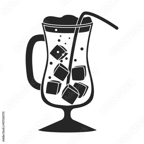 Summer cocktail vector icon.Black vector icon isolated on white background summer cocktail.