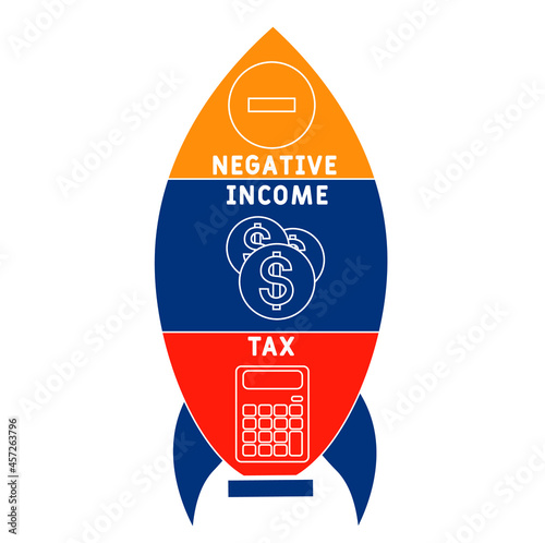 NIT - Negative Income Tax acronym. business concept background.  vector illustration concept with keywords and icons. lettering illustration with icons for web banner, flyer, landing 