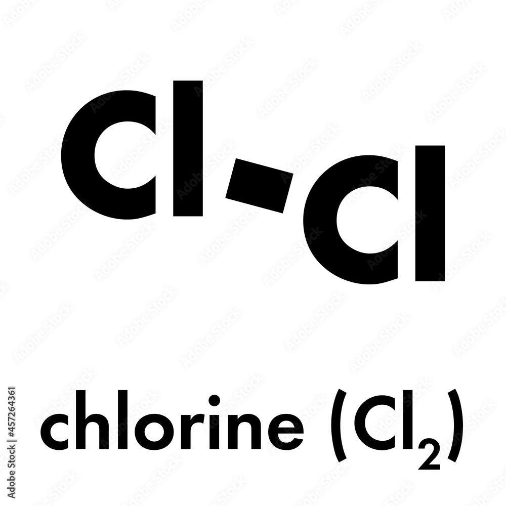 Elemental chlorine (Cl2). Skeletal formula. Stock Vector | Adobe Stock