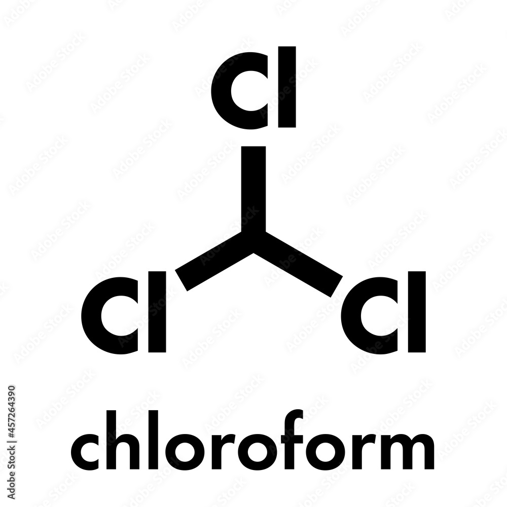 Chloroform solvent molecule. Skeletal formula. Stock Vector | Adobe Stock
