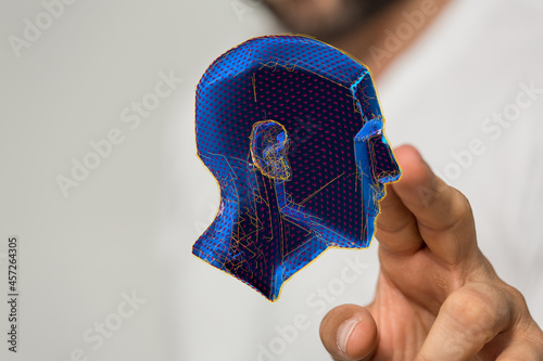 Human head and brain with A...