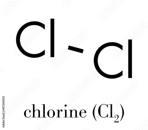 Elemental chlorine (Cl2). Skeletal formula.