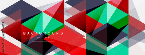 Color triangles composition, geometric abstract background. Techno or business concept, pattern for wallpaper, banner, background, landing page