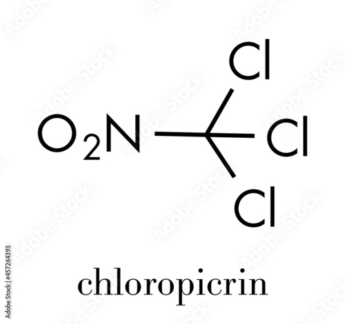 Chloropicrin soil fumigant molecule. Skeletal formula.