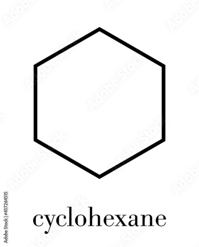 Cyclohexane chemical solvent molecule. Skeletal formula.