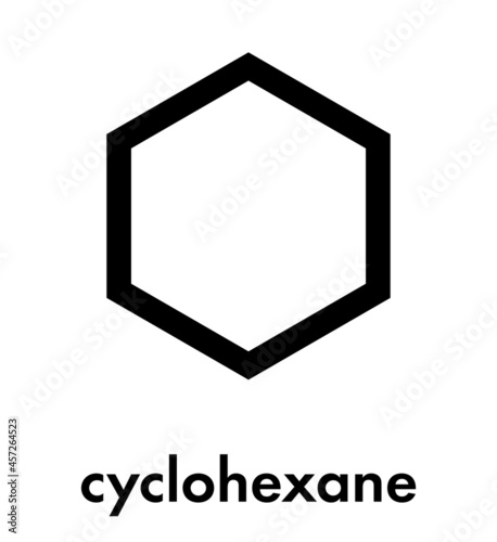Cyclohexane chemical solvent molecule. Skeletal formula.