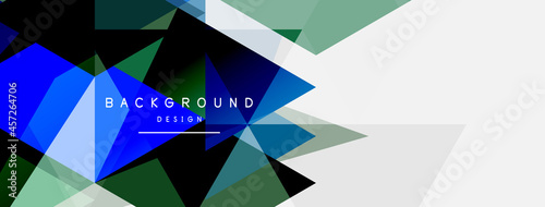 Color triangles composition, geometric abstract background. Techno or business concept, pattern for wallpaper, banner, background, landing page