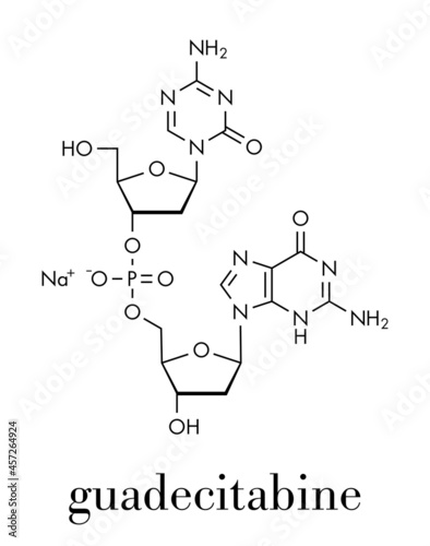 Guadecitabine cancer drug molecule (DNA methyltransferase inhibitor). Skeletal formula. photo
