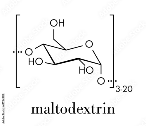 Maltodextrin food additive molecule. Skeletal formula.