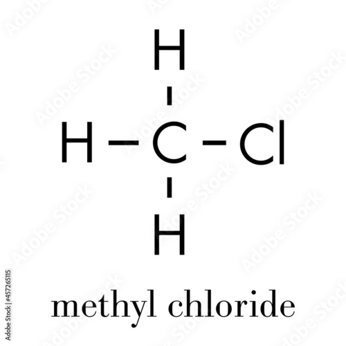 Chloromethane (methyl chloride) molecule. Skeletal formula. photo