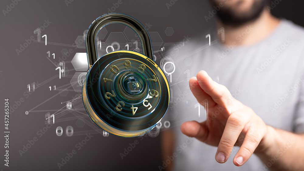 Cybersecurity and information or network protection. Future technology web Cybersecurity and information or network protection. Future technology web