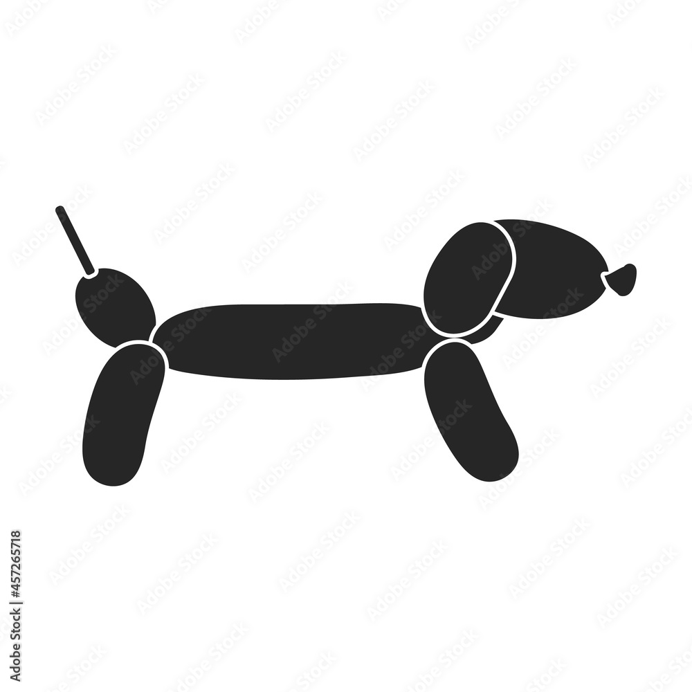 Balloon air animal vector icon.Black vector icon isolated on white background balloon dog. Balloon air animal vector icon.Black vector icon isolated on white background balloon dog.