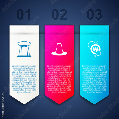 Set Korean gate, hat and South won coin. Business infographic template. Vector