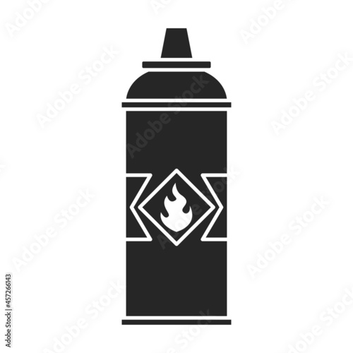 Gas cylinder vector black icon. Vector illustration lpg on wite background. Isolated black illustration icon of gas cylinder.