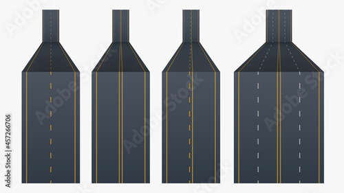 various road lines in set on white