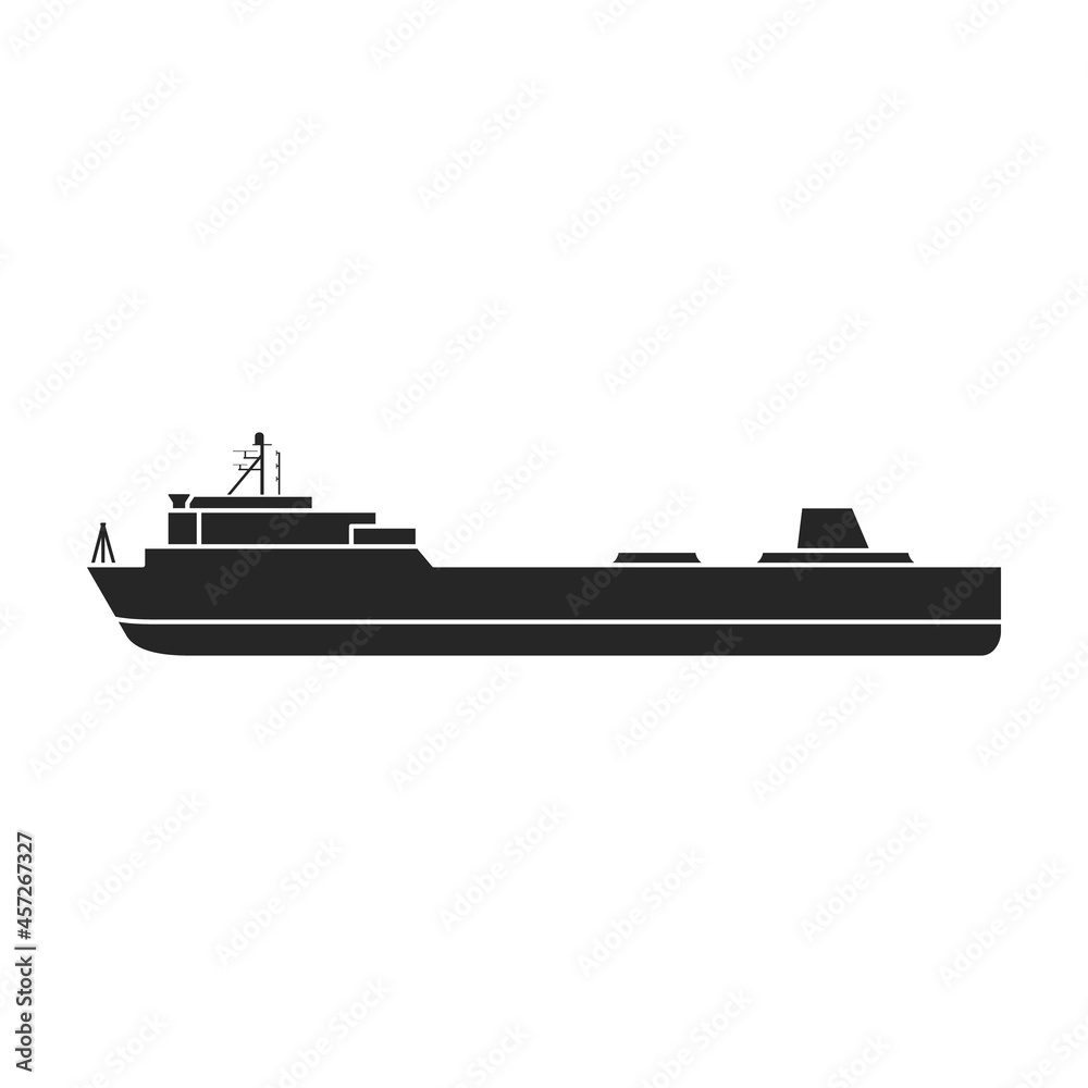 Obraz premium Barge vector icon.Black vector icon isolated on white background barge.