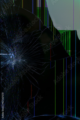 device screen is broken. abstract tech background
