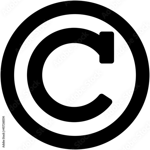 copyright icon on white background