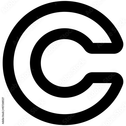 copyright icon on white background