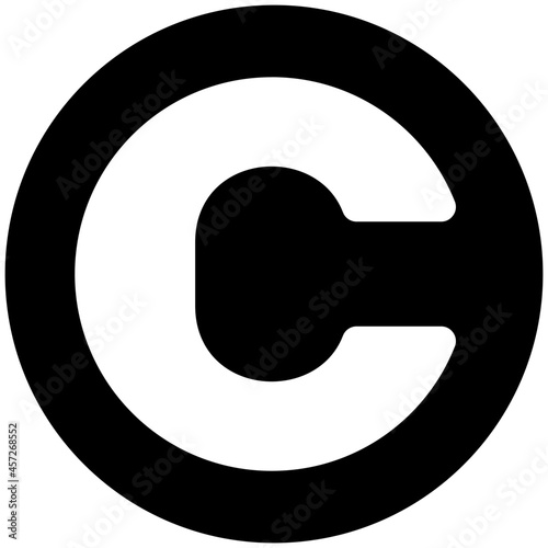 copyright icon on white background