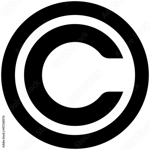 copyright icon on white background