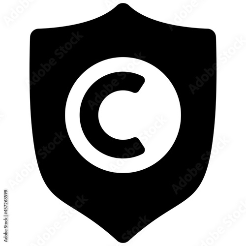 copyright icon on white background