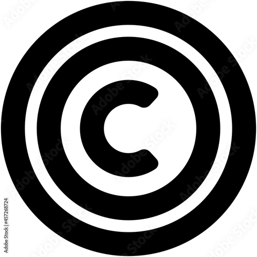 copyright icon on white background