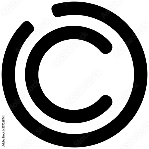 copyright icon on white background