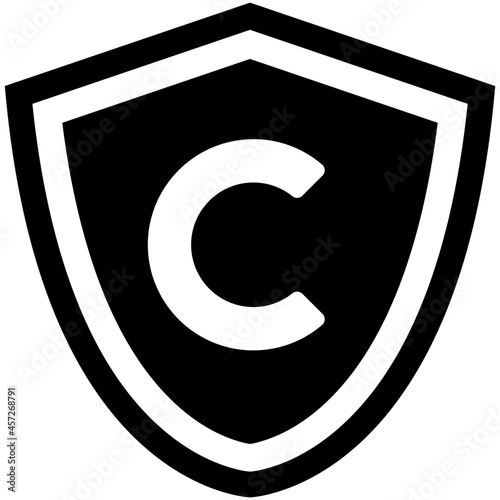 copyright icon on white background