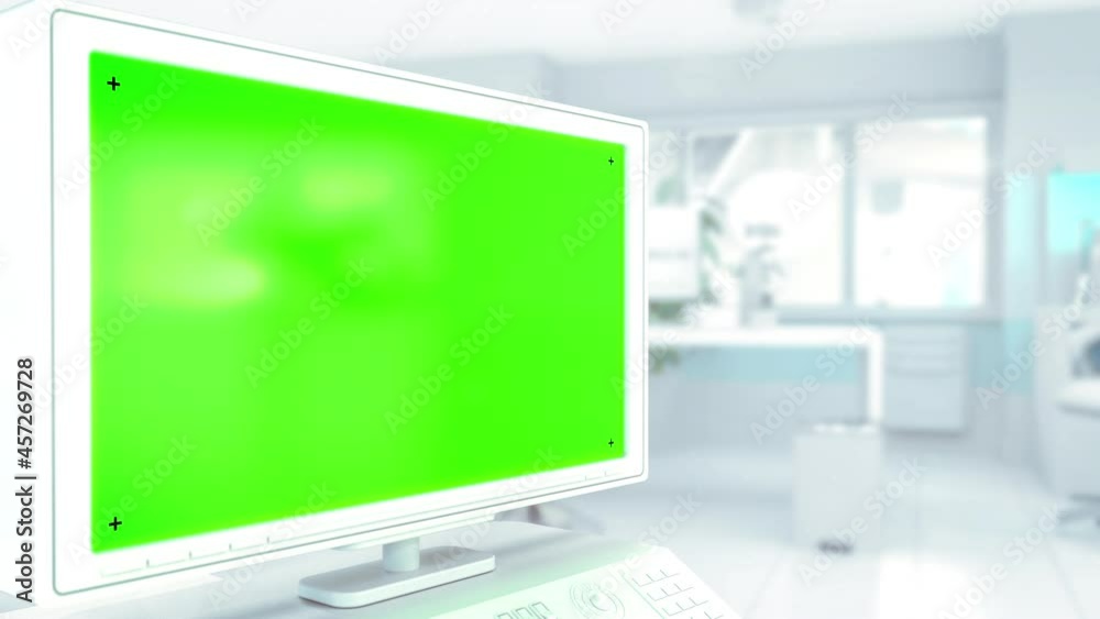 medical monitor with green screen in hospital room medical monitor with green screen in hospital room