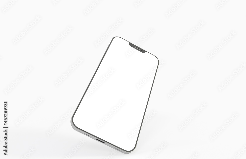 Modern smartphone mockup, isometric position. Realistic 3d