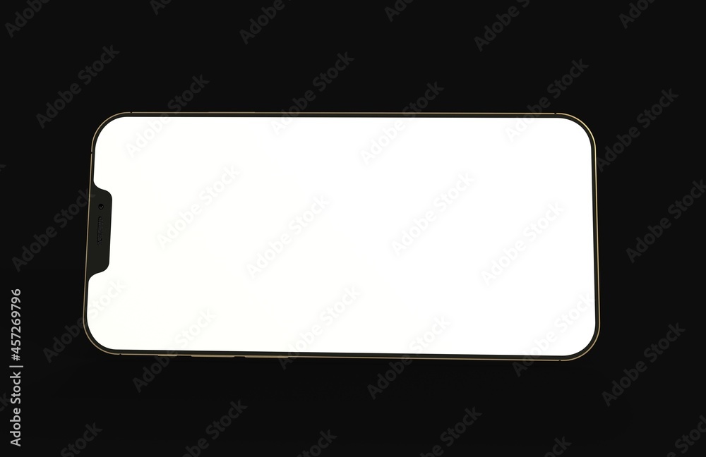 Realistic isometric black frameless smartphone mockup perspective 3d. Realistic isometric black frameless smartphone mockup perspective 3d.