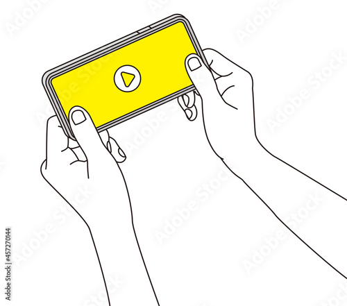 Illustration of watching a video on a smartphone.