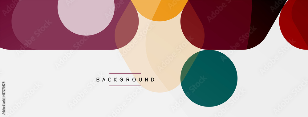 Color bubbles and rounded geometric shapes on white. Vector geometric minimal abstract background for wallpaper, banner, background, landing page Color bubbles and rounded geometric shapes on white. Vector geometric minimal abstract background for wallpaper, banner, background, landing page