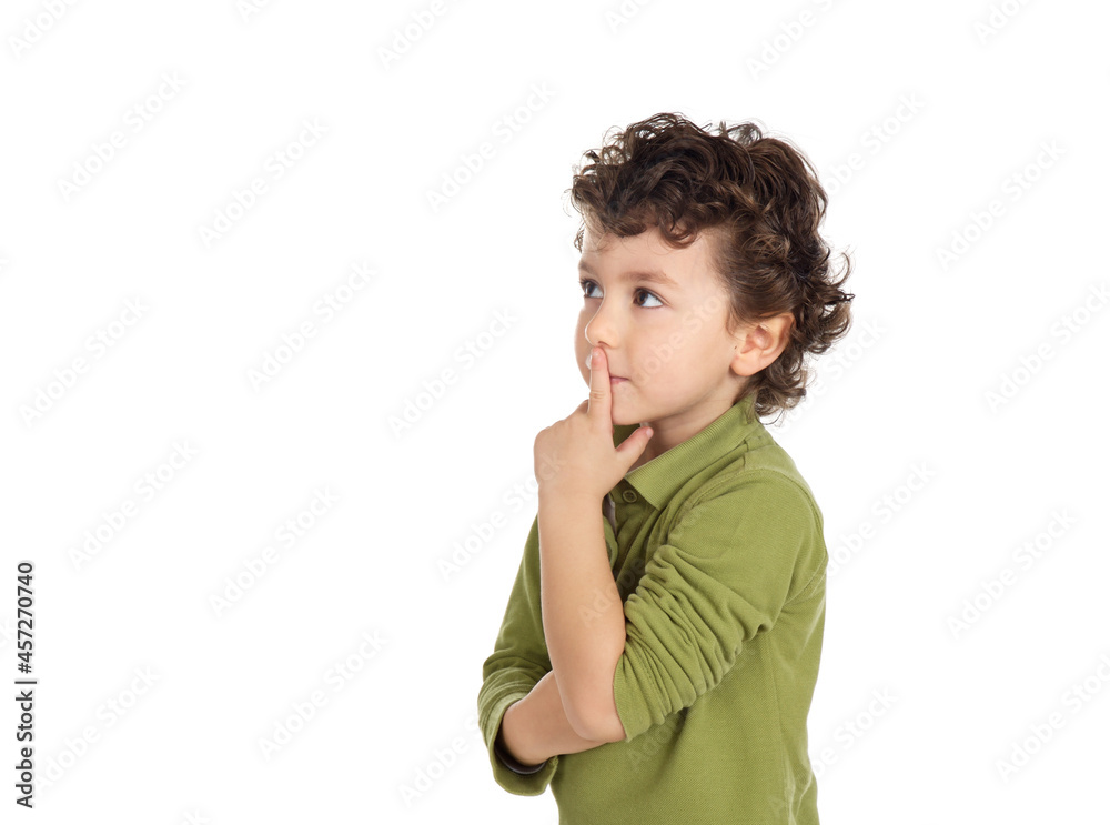 Pensive child looking up Pensive child looking up