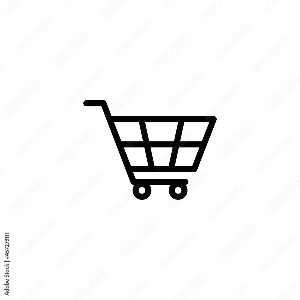 Shopping cart outline flat icon Shopping cart outline flat icon
