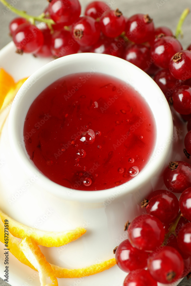 Cranberry sauce, cranberry and orange peel, close up Cranberry sauce, cranberry and orange peel, close up