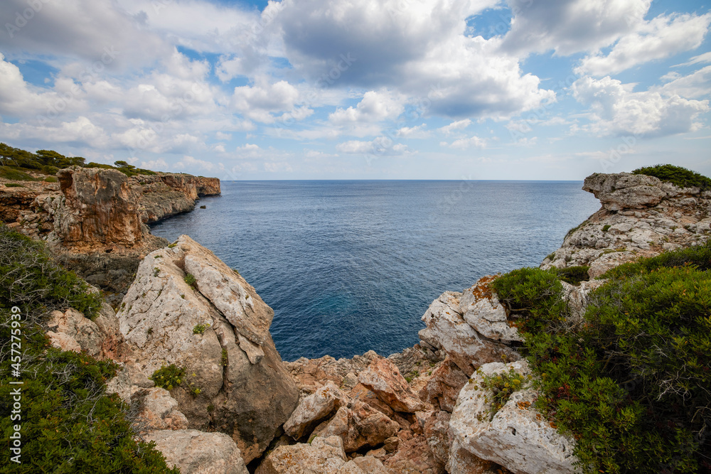 Beautiful landscape with a sea shore on the island of Palma De Mallorca.