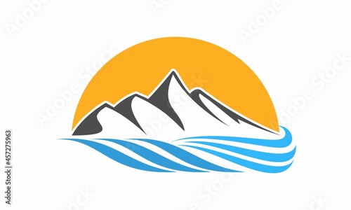 Sea mountain illustration vector design