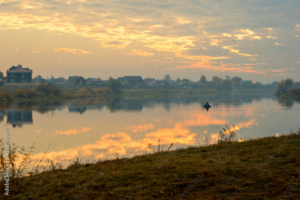 Fototapeta premium sunset on the river