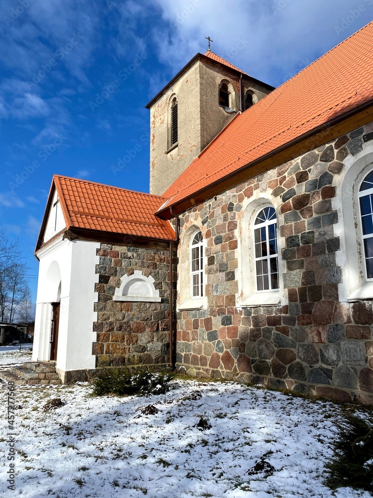 Kirche Augstagirren. Temple of the Saint apostle and evangelist John the Evangelist. Settlement of Sosnovka, Kaliningrad region