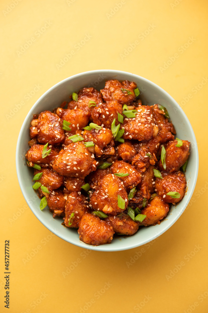Chilli water chestnut, crispy Indo chinese starter or snacks made using singada Chilli water chestnut, crispy Indo chinese starter or snacks made using singada